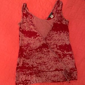 False layering look tank top with cross front